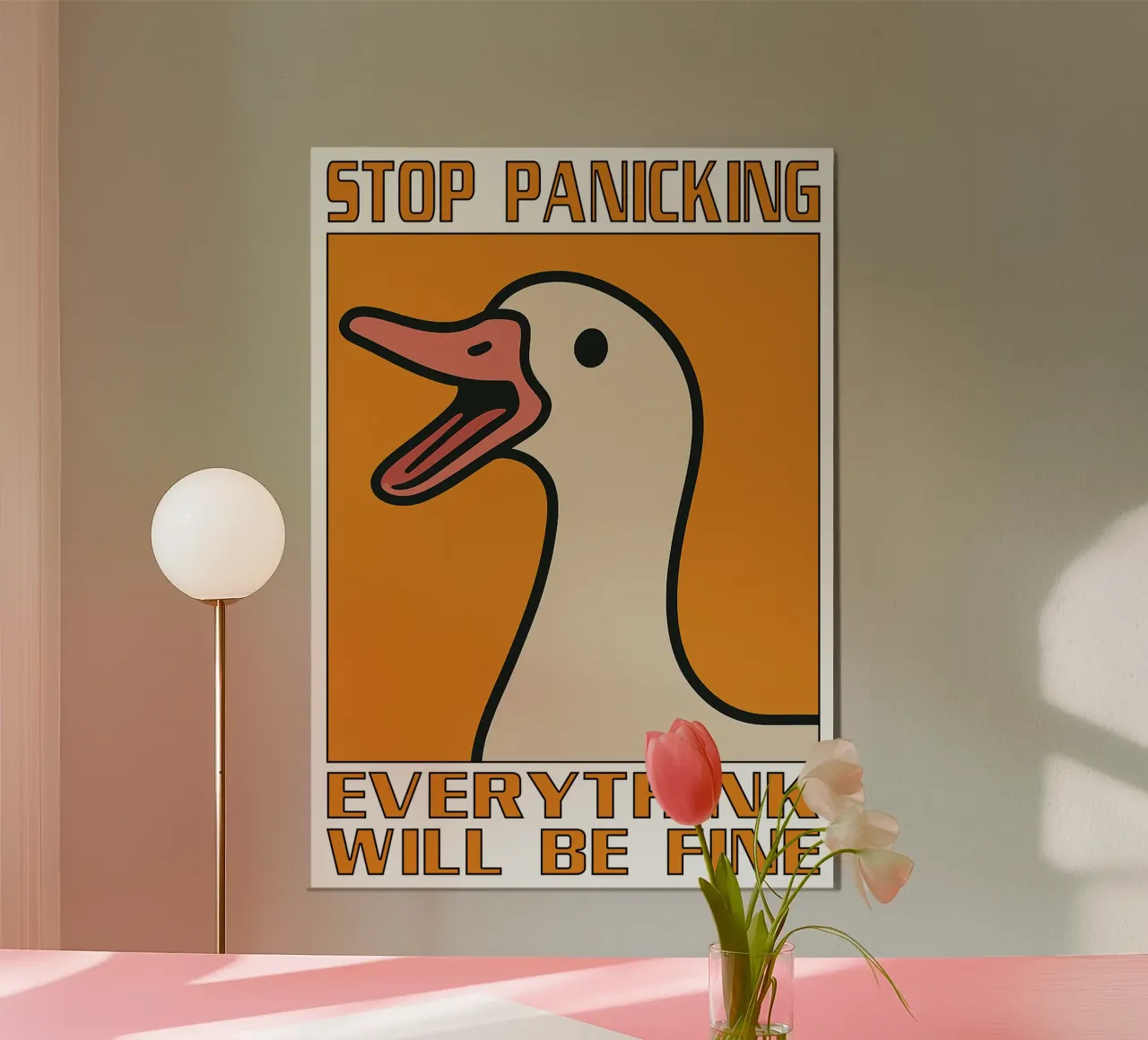 Smettere di farsi prendere dal panico Citazione divertente Anatra poster da the gan gan