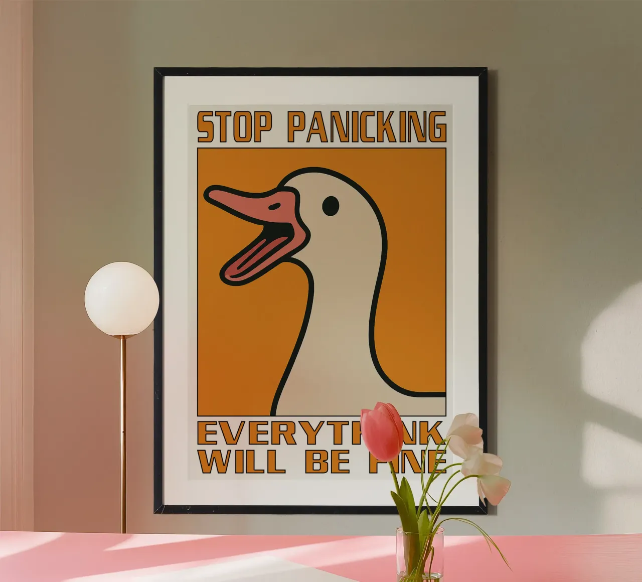 Smettere di farsi prendere dal panico Citazione divertente Anatra poster da the gan gan