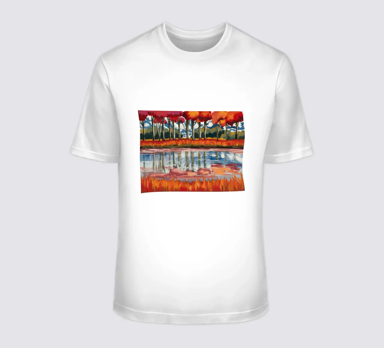 Bagliore del fiume Cremisi t-shirt da Obisidian Brush