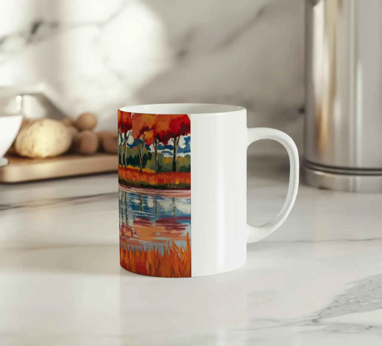 Bagliore del fiume Cremisi tazza in ceramica da Obisidian Brush