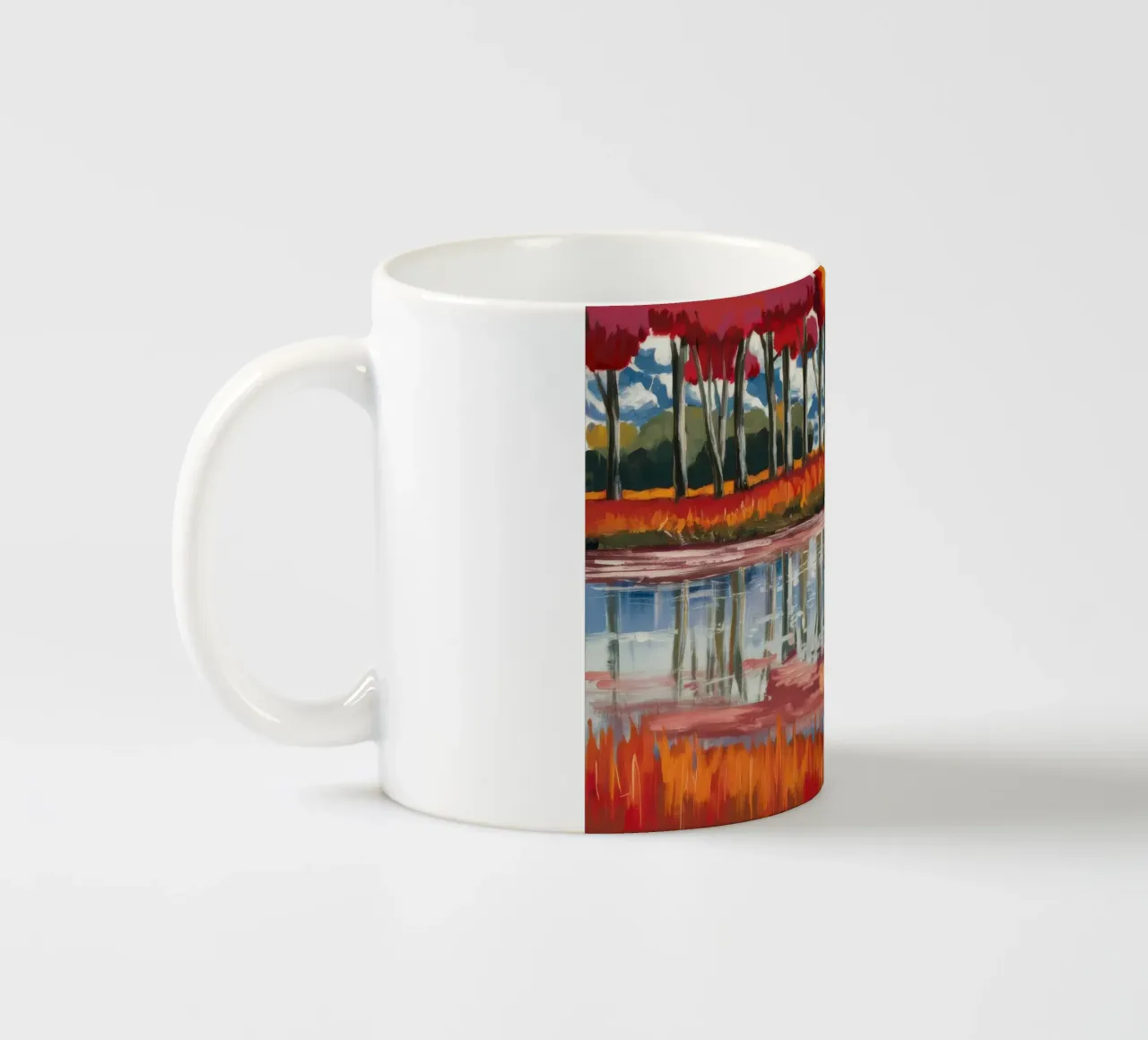 Bagliore del fiume Cremisi tazza in ceramica da Obisidian Brush