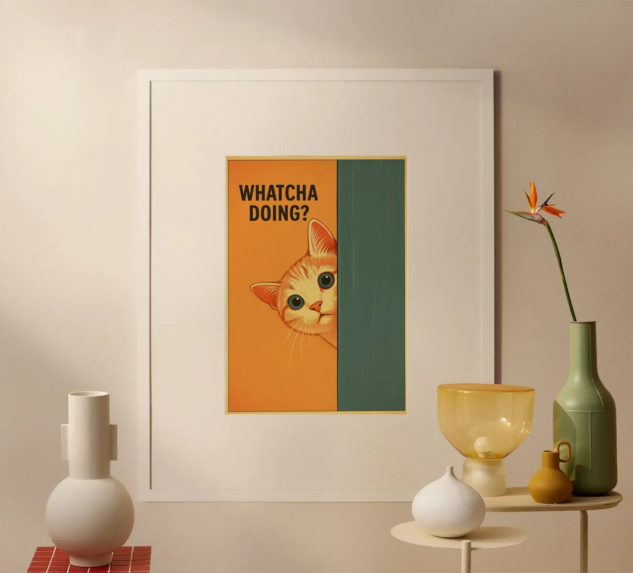 Whatcha Doing Cat Funny (Qu'est-ce que tu fais ?) poster de the gan gan