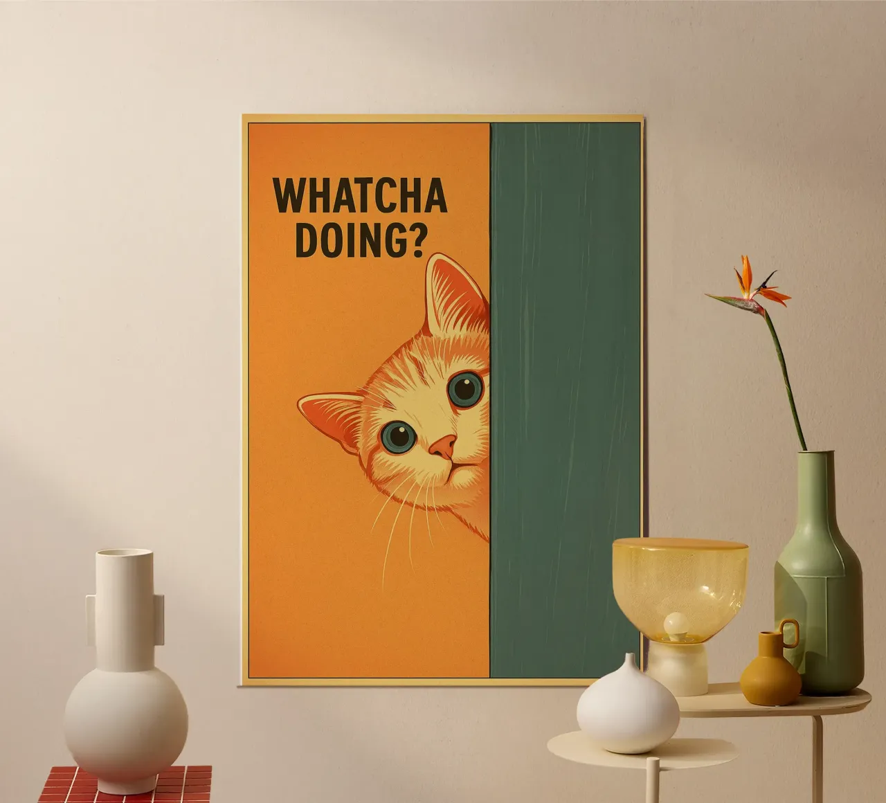 Whatcha Doing Cat Funny (Qu'est-ce que tu fais ?) poster de the gan gan