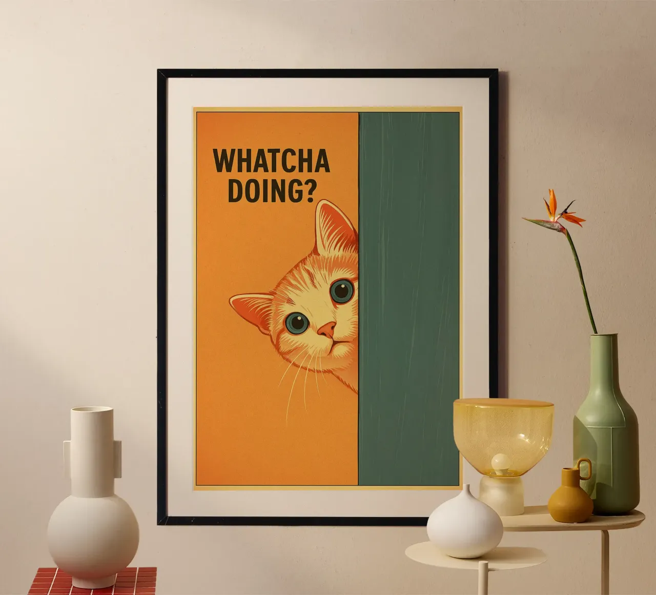 Whatcha Doing Cat Funny (Qu'est-ce que tu fais ?) poster de the gan gan