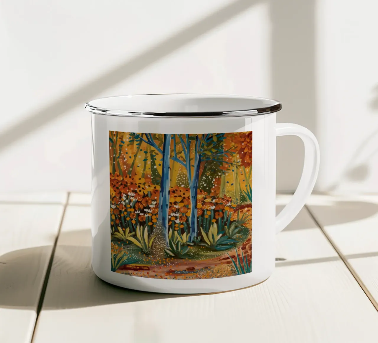 Canzone dei fiori d'arancio tazza in smalto da Obisidian Brush