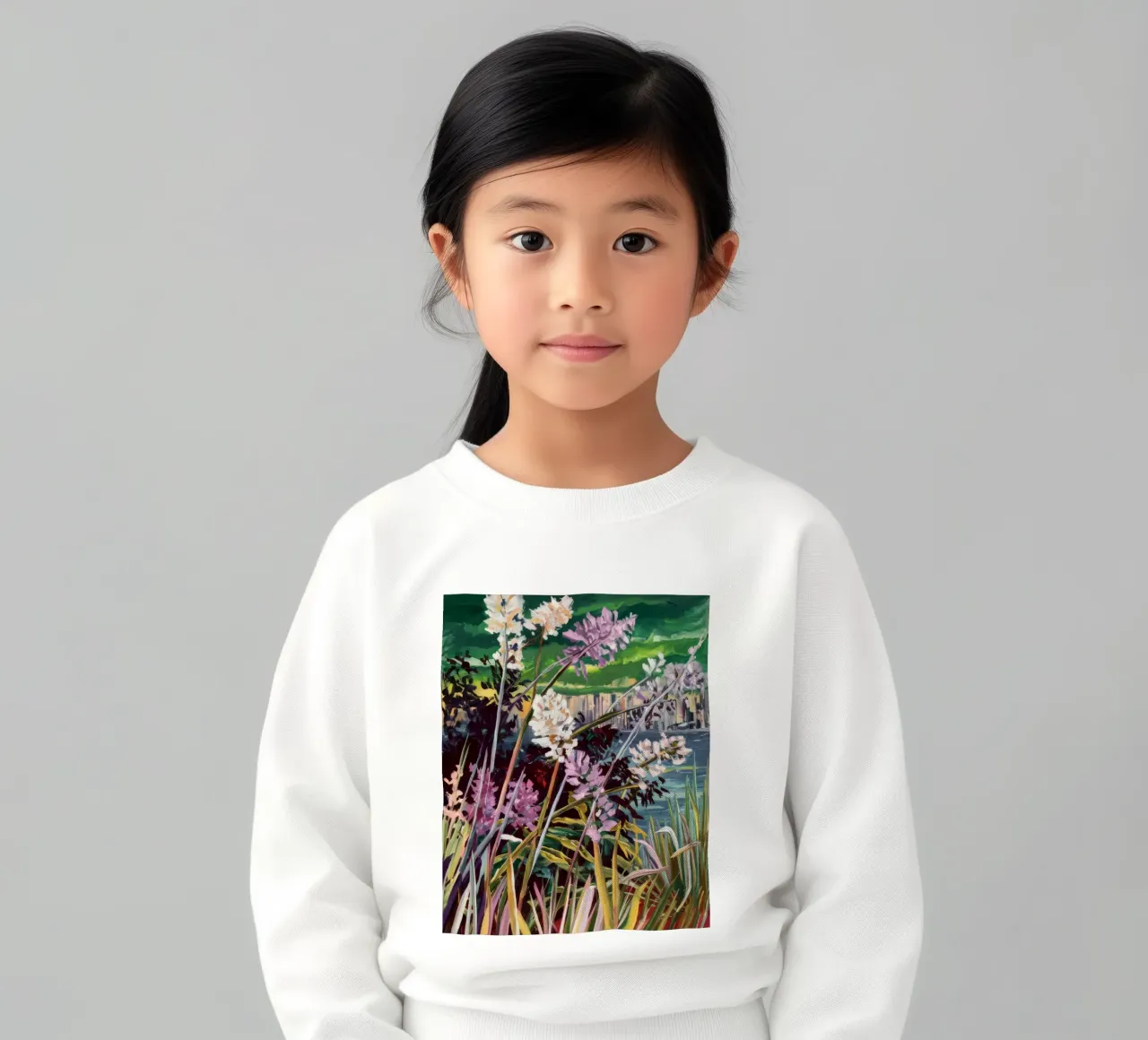 Witte Weide Koor kinder sweatshirt van Obisidian Brush