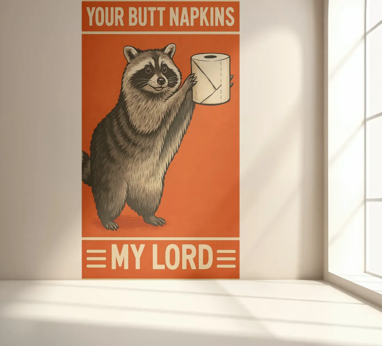 Your Butt Napkins My Lord Raccoon Funny photo wallpaper by the gan gan