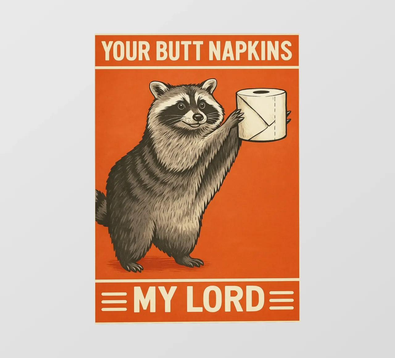 Your Butt Napkins My Lord Raccoon Funny photo wallpaper by the gan gan