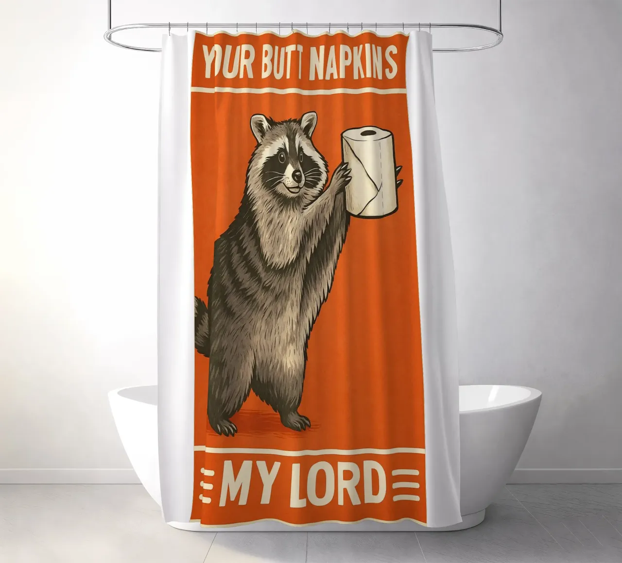 Tu Culo Servilletas Mi Señor Mapache Divertido cortina de baño de the gan gan