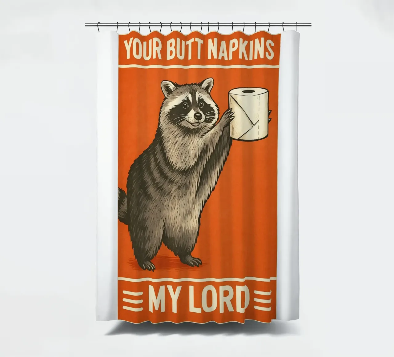 Tu Culo Servilletas Mi Señor Mapache Divertido cortina de baño de the gan gan
