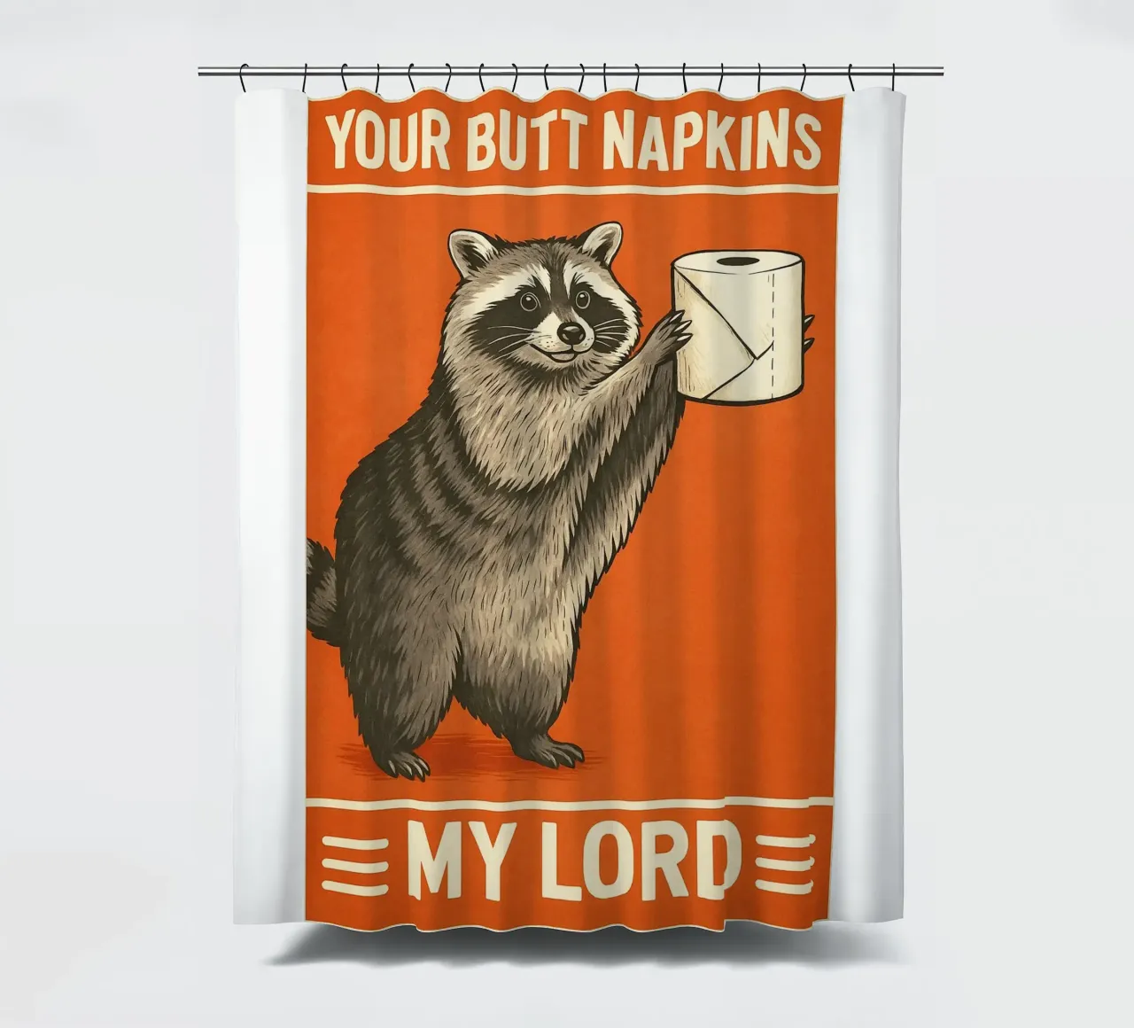 Tu Culo Servilletas Mi Señor Mapache Divertido cortina de baño de the gan gan