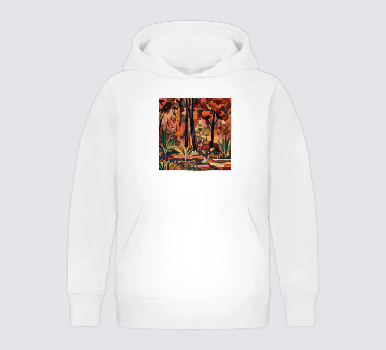Crimson Forest Glow kids hoodie by Obisidian Brush
