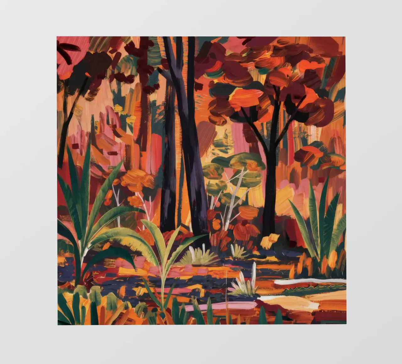 Bagliore della foresta cremisi telo in pvc da Obisidian Brush
