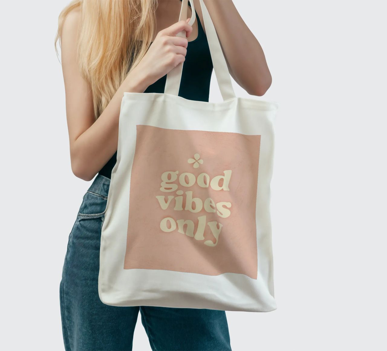 Good Vibes Only (Light) borsa in juta da treechild