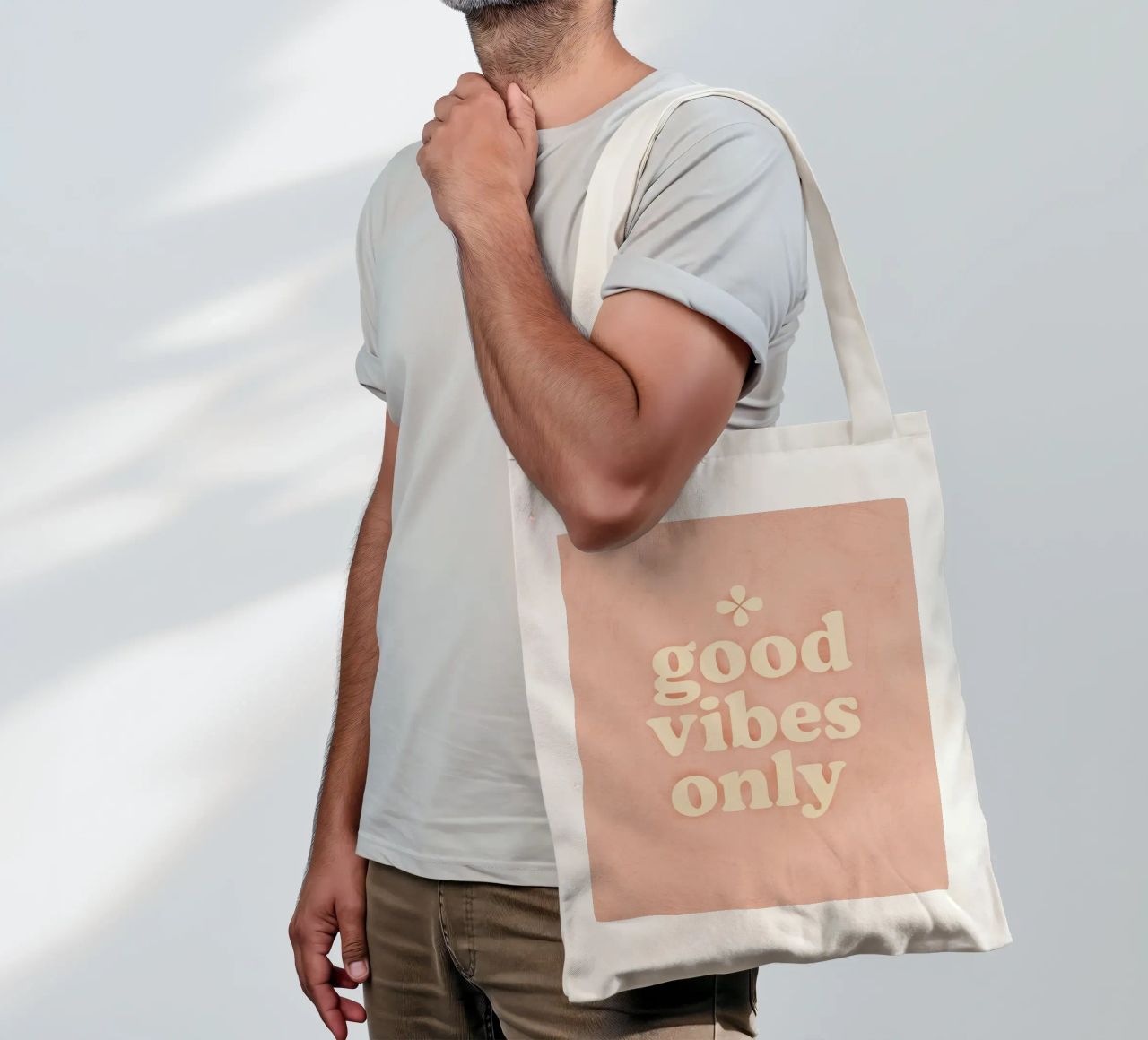Good Vibes Only (Light) borsa in juta da treechild