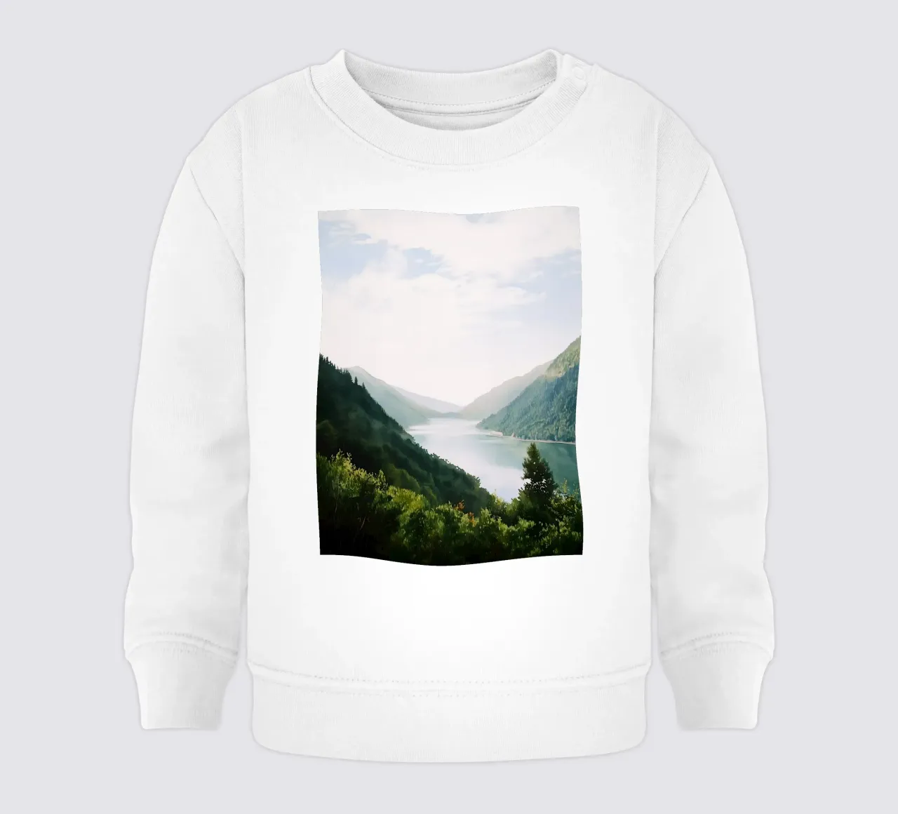 Norwegian Fjord Whisper: Serenity Over Water felpa neonato da FujiBrush