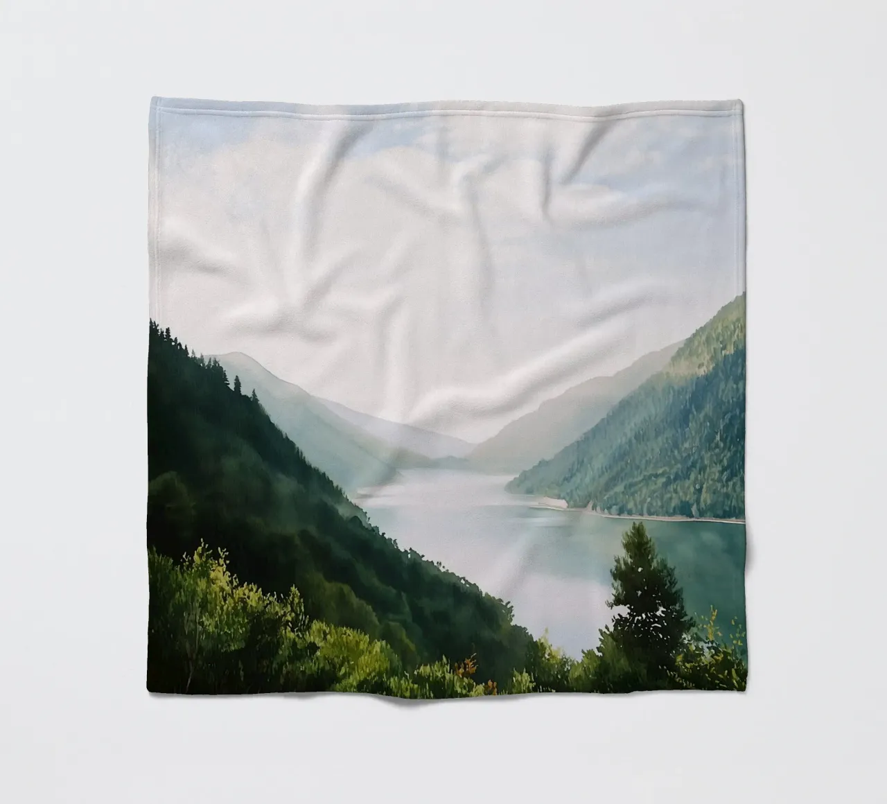 Norwegian Fjord Whisper: Serenity Over Water coperta in pile da FujiBrush