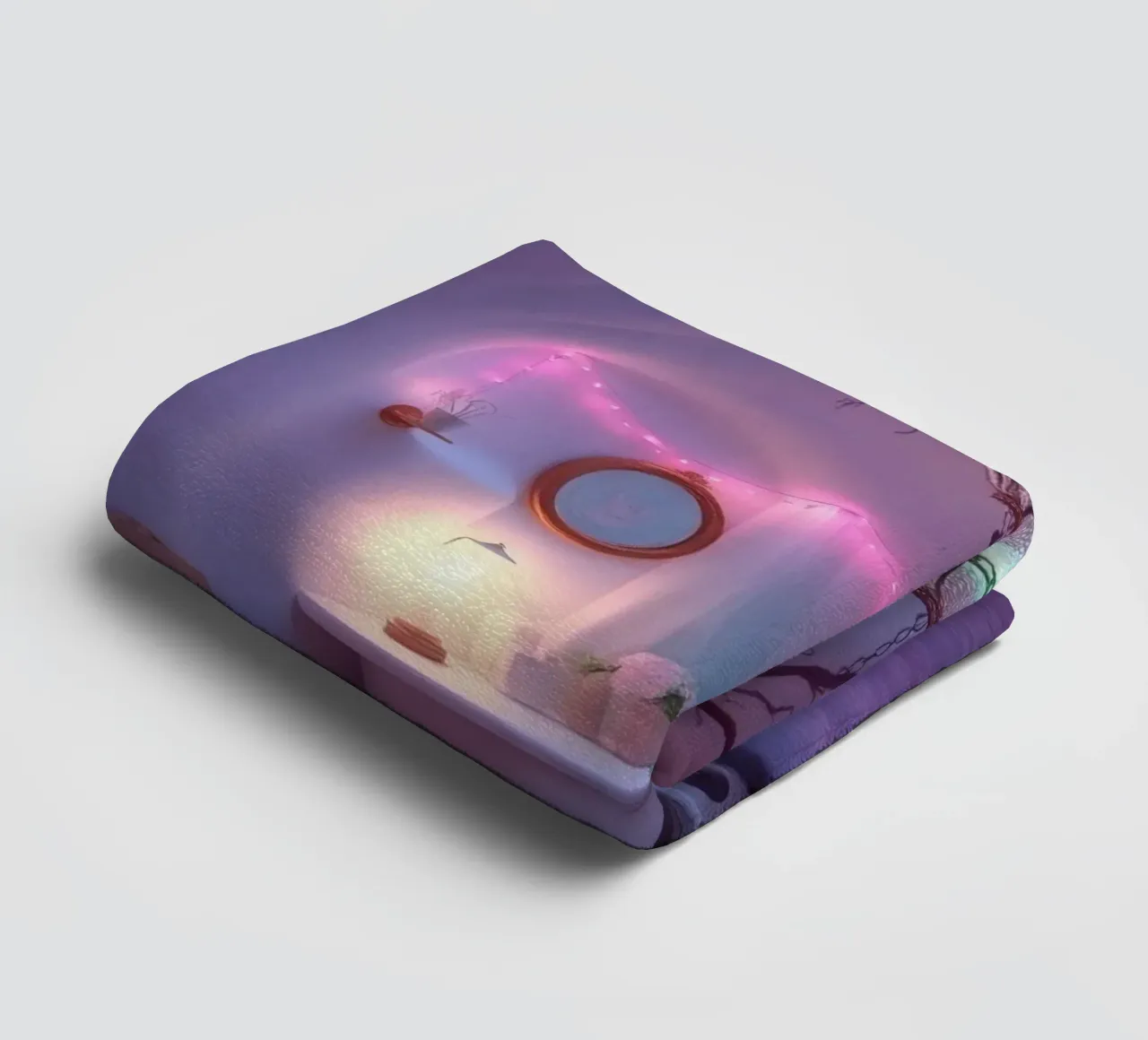 Camera accogliente con luci soffuse e arredamento unico asciugamano da bagno da DesignDoodle