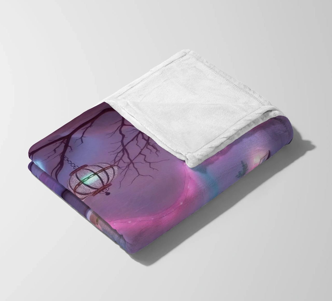 Camera accogliente con luci soffuse e arredamento unico coperta in pile da DesignDoodle
