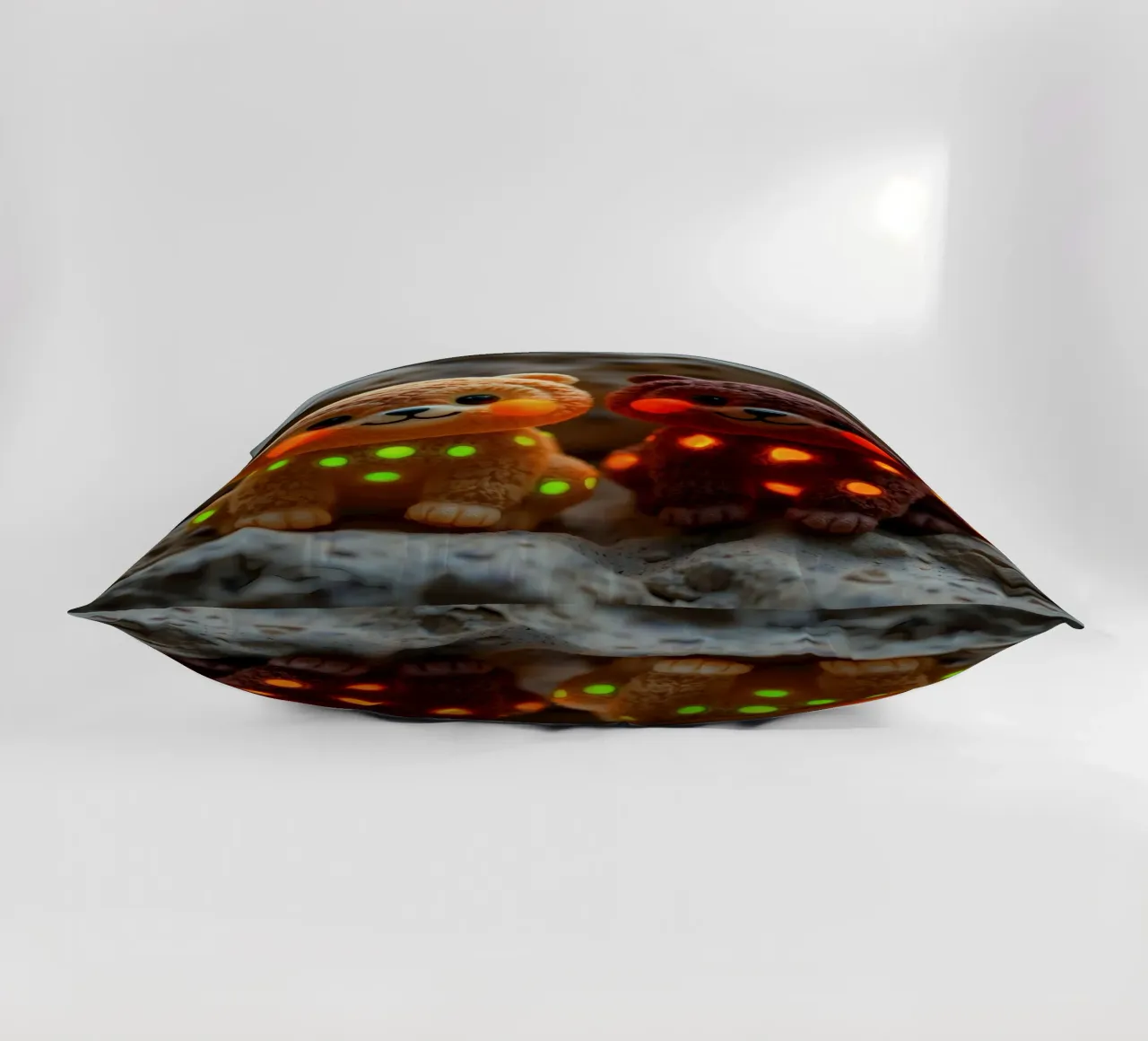 Morbidi orsetti di peluche con macchie luminose siedono su una roccia cuscino da DesignDoodle