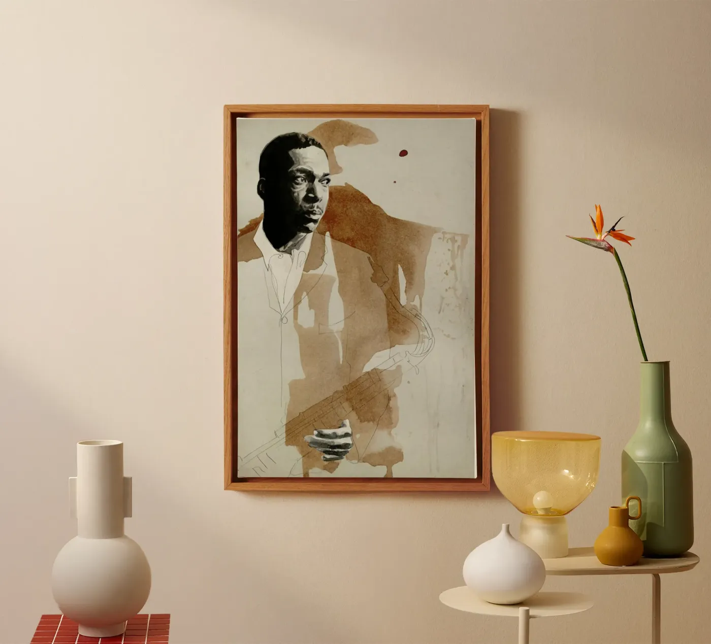 John Coltrane canvas by David Diehl
