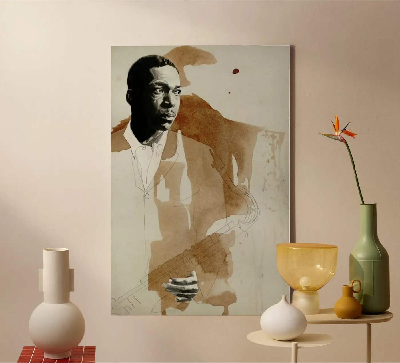 John Coltrane canvas by David Diehl