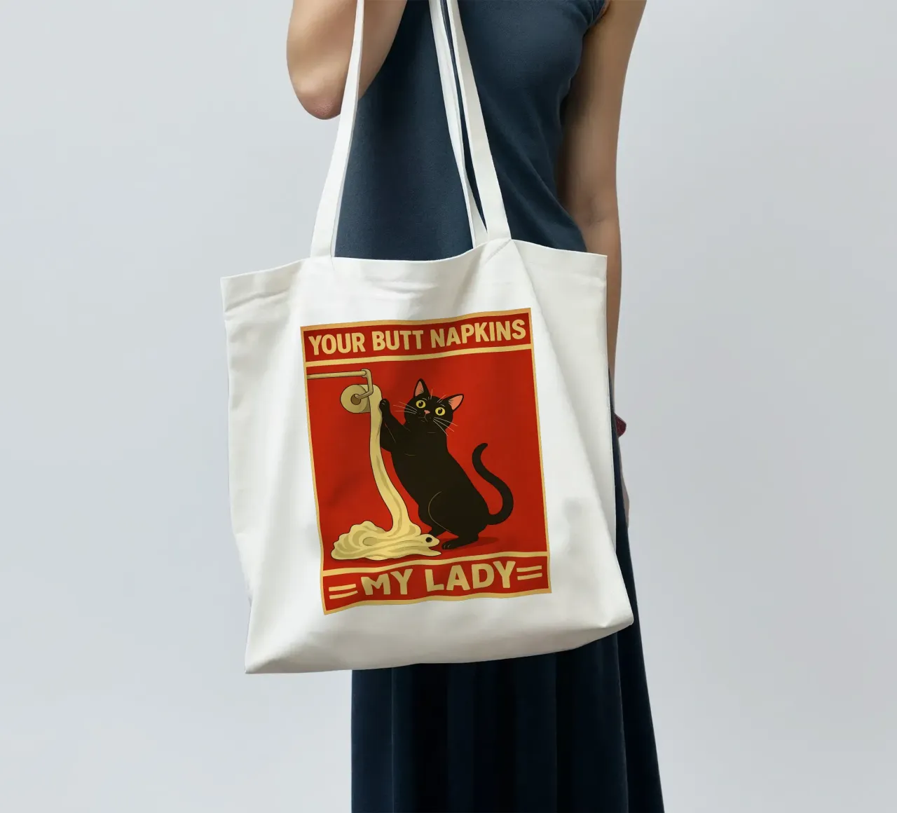 I tovaglioli per il sedere della mia signora Gatto divertente borsa in juta da the gan gan