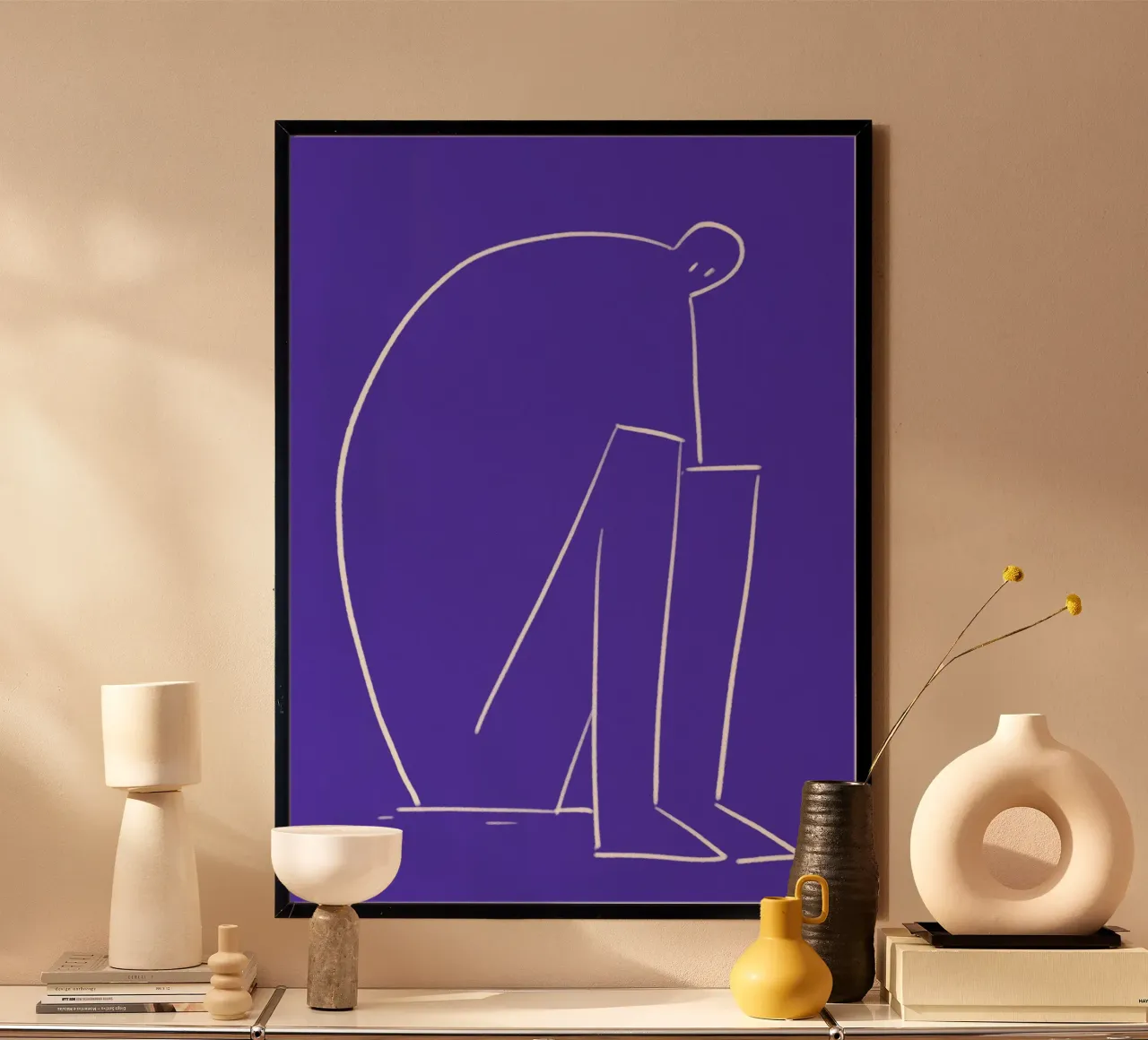 Gigante solitario poster con telaio in plastica da Johannes Lott Illustration