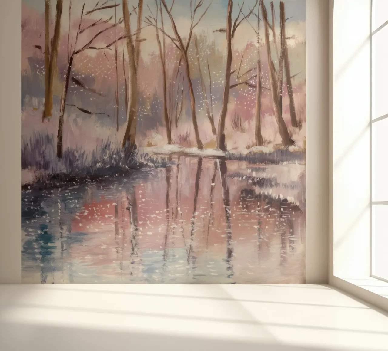 Winter Reflectie Drift fotobehang van Obisidian Brush