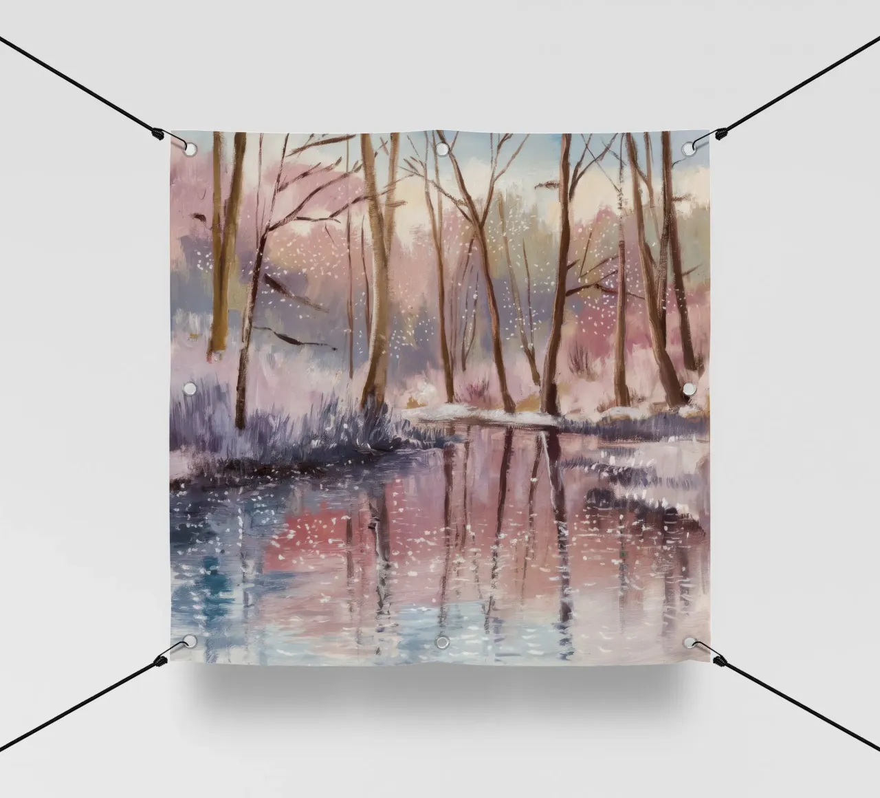 Riflesso invernale Deriva telo in pvc da Obisidian Brush