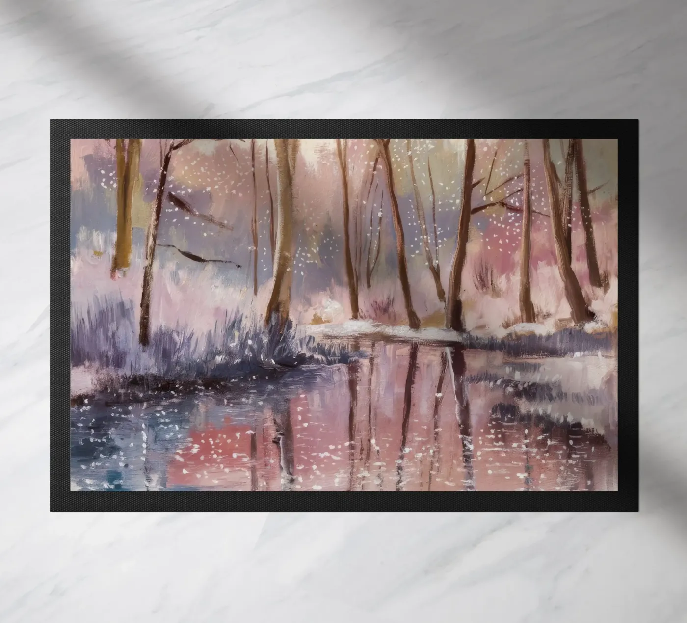 Winter Reflection Drift doormat by Obisidian Brush