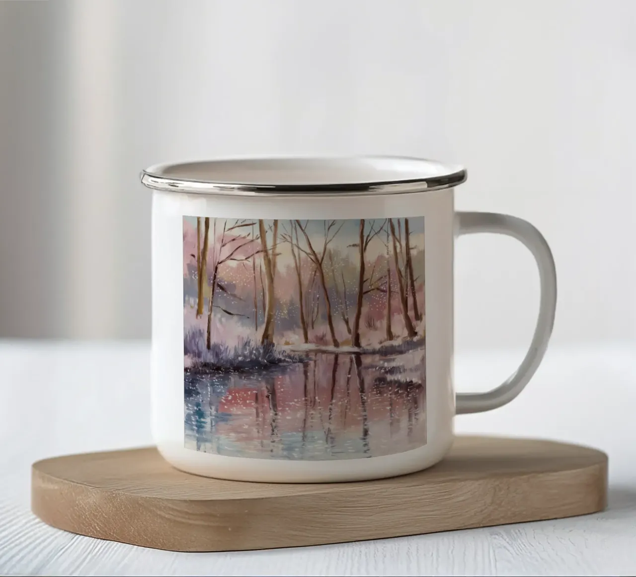 Riflesso invernale Deriva tazza in smalto da Obisidian Brush