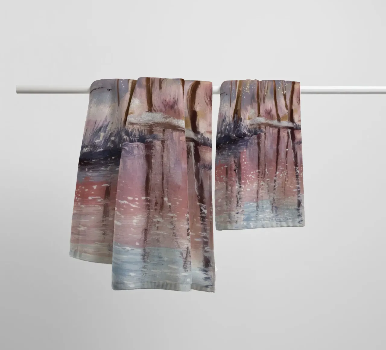 Riflesso invernale Deriva asciugamano da bagno da Obisidian Brush