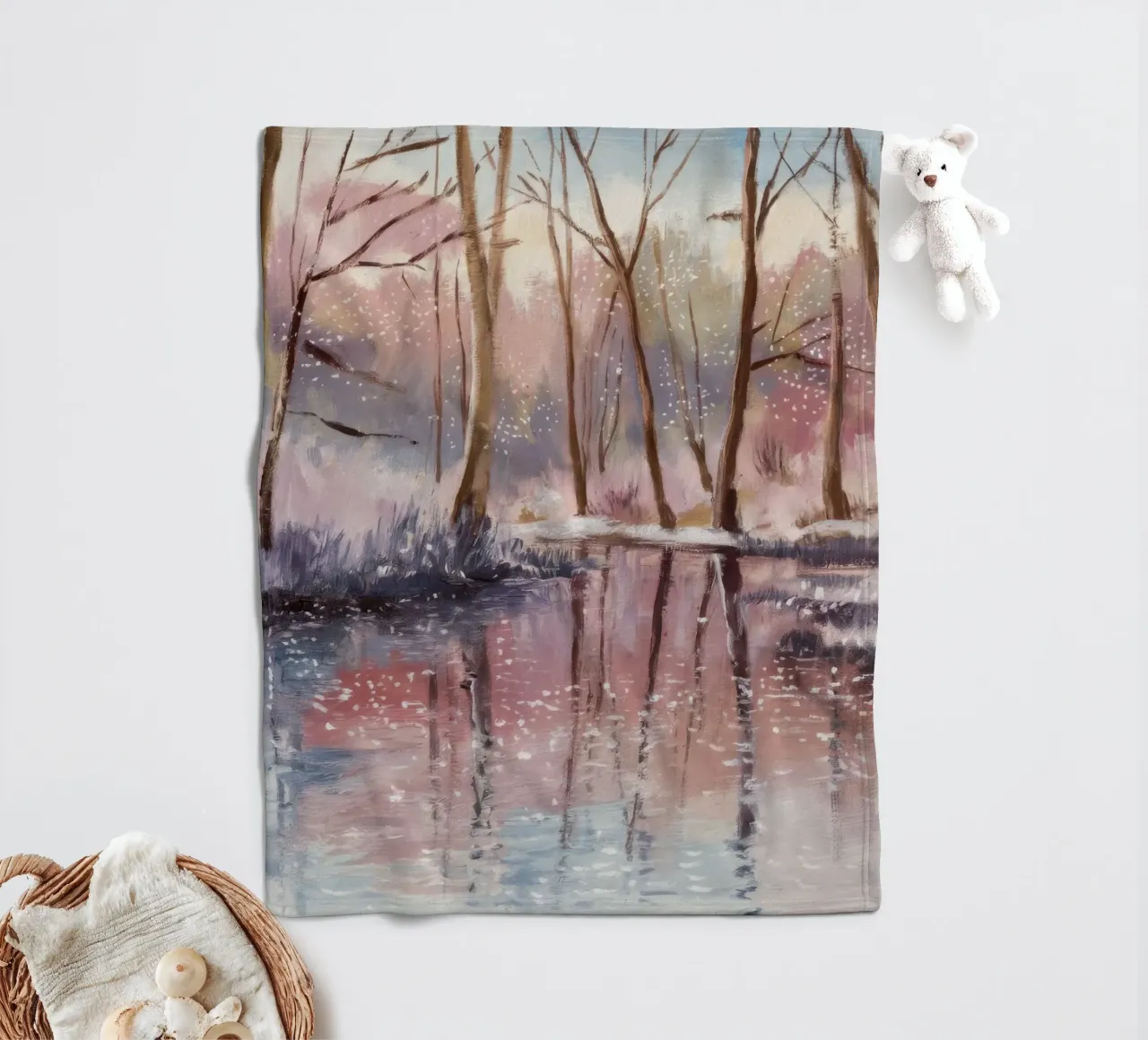 Winter Reflection Drift Fleecedecke von Obisidian Brush