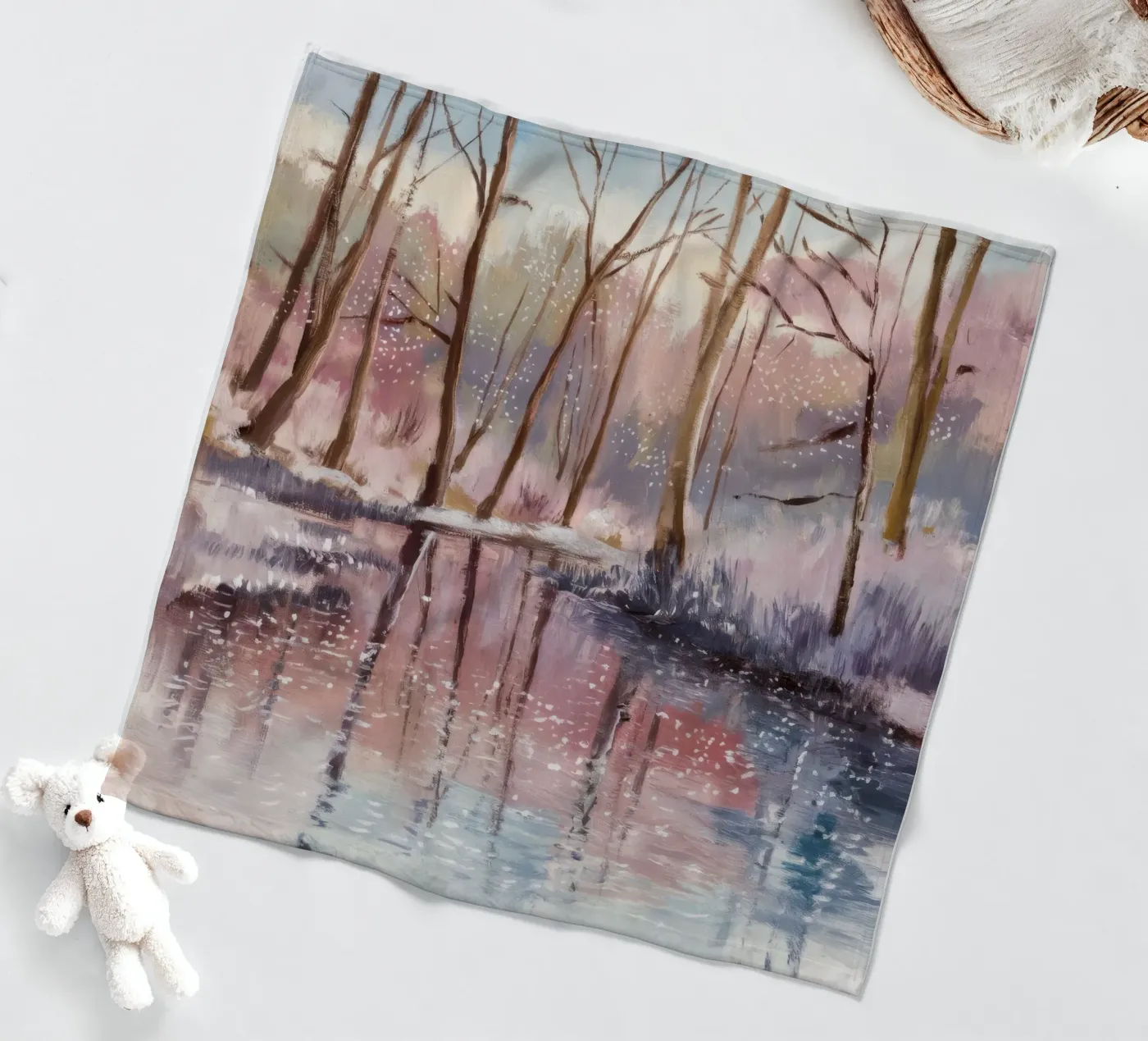 Winterreflexion Drift Fleecedecke von Obisidian Brush