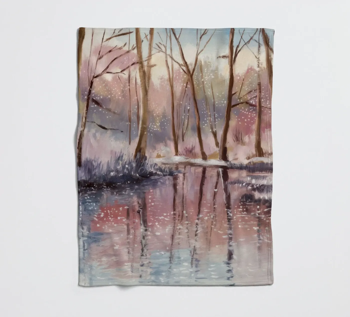 Winterreflexion Drift Fleecedecke von Obisidian Brush