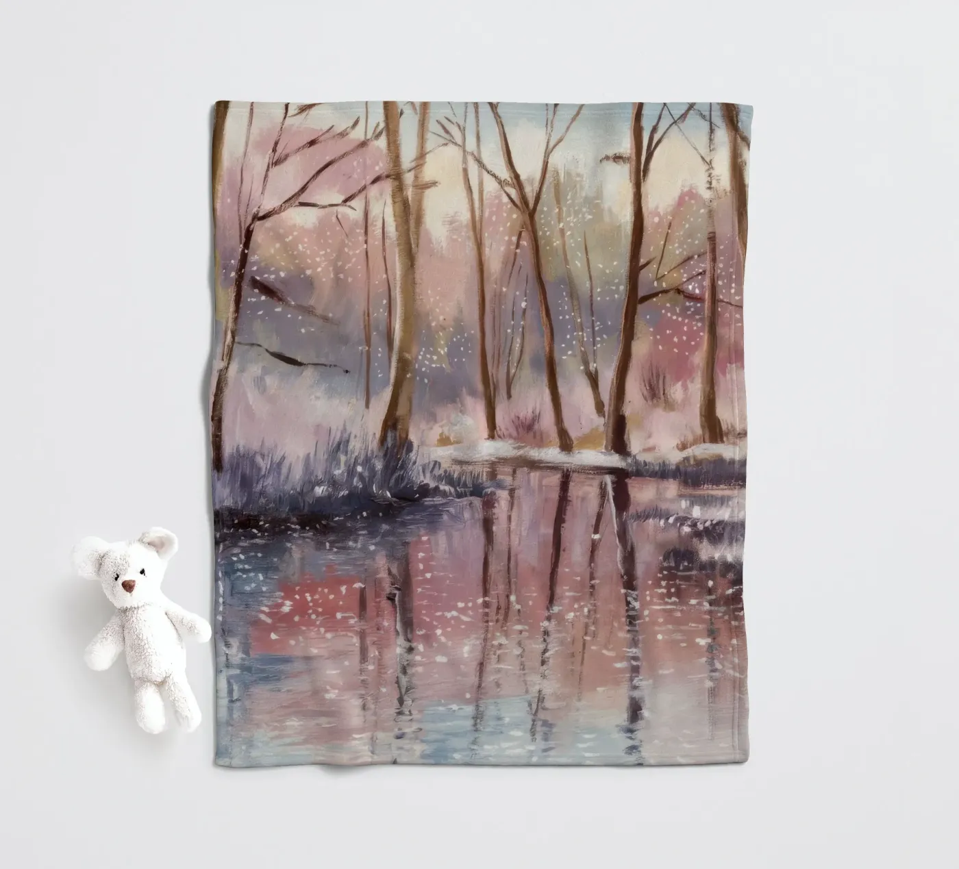 Winterreflexion Drift Fleecedecke von Obisidian Brush