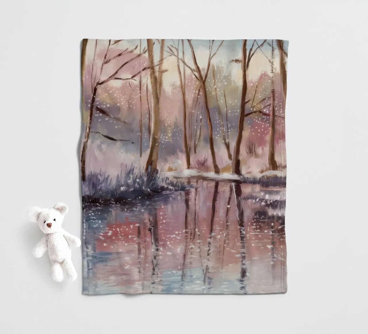 Winter Reflection Drift Fleecedecke von Obisidian Brush