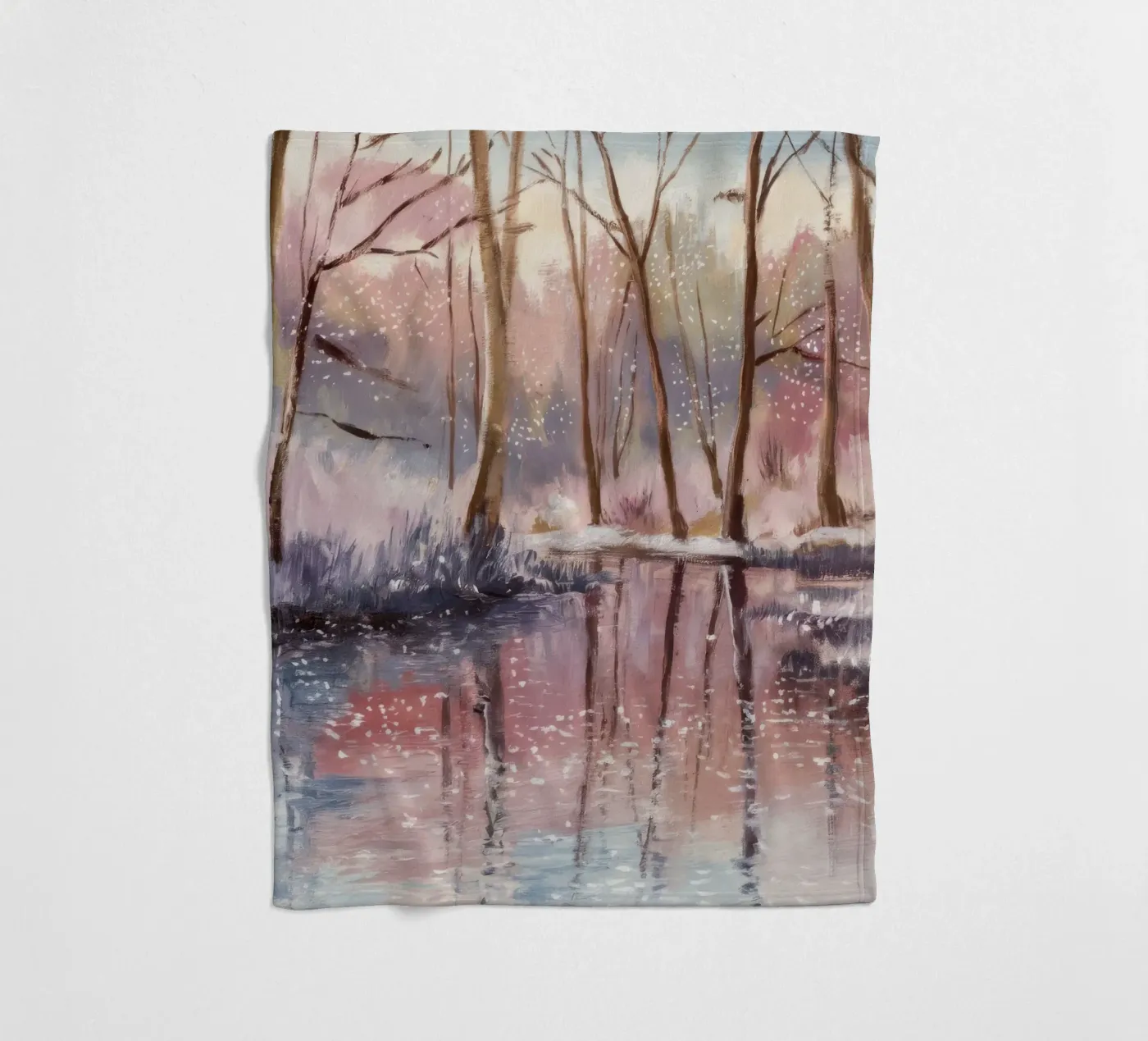 Winterreflexion Drift Fleecedecke von Obisidian Brush