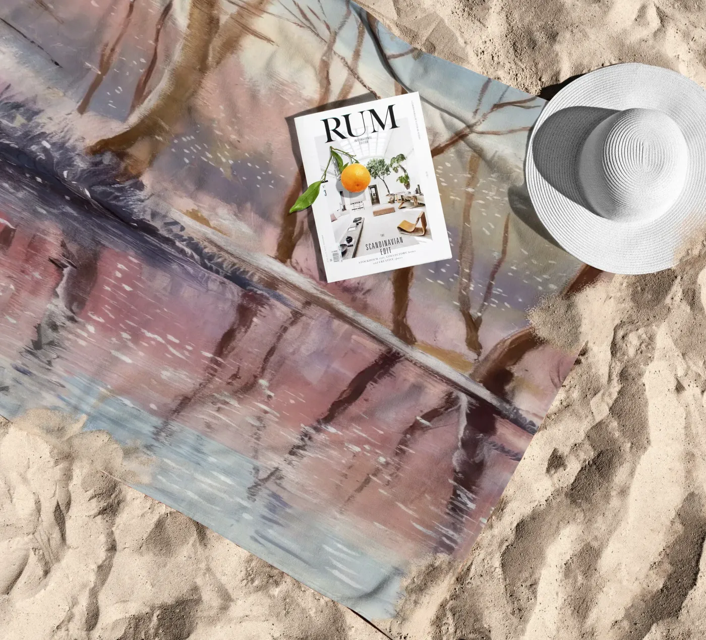 Winter Reflection Drift beach towel by Obisidian Brush