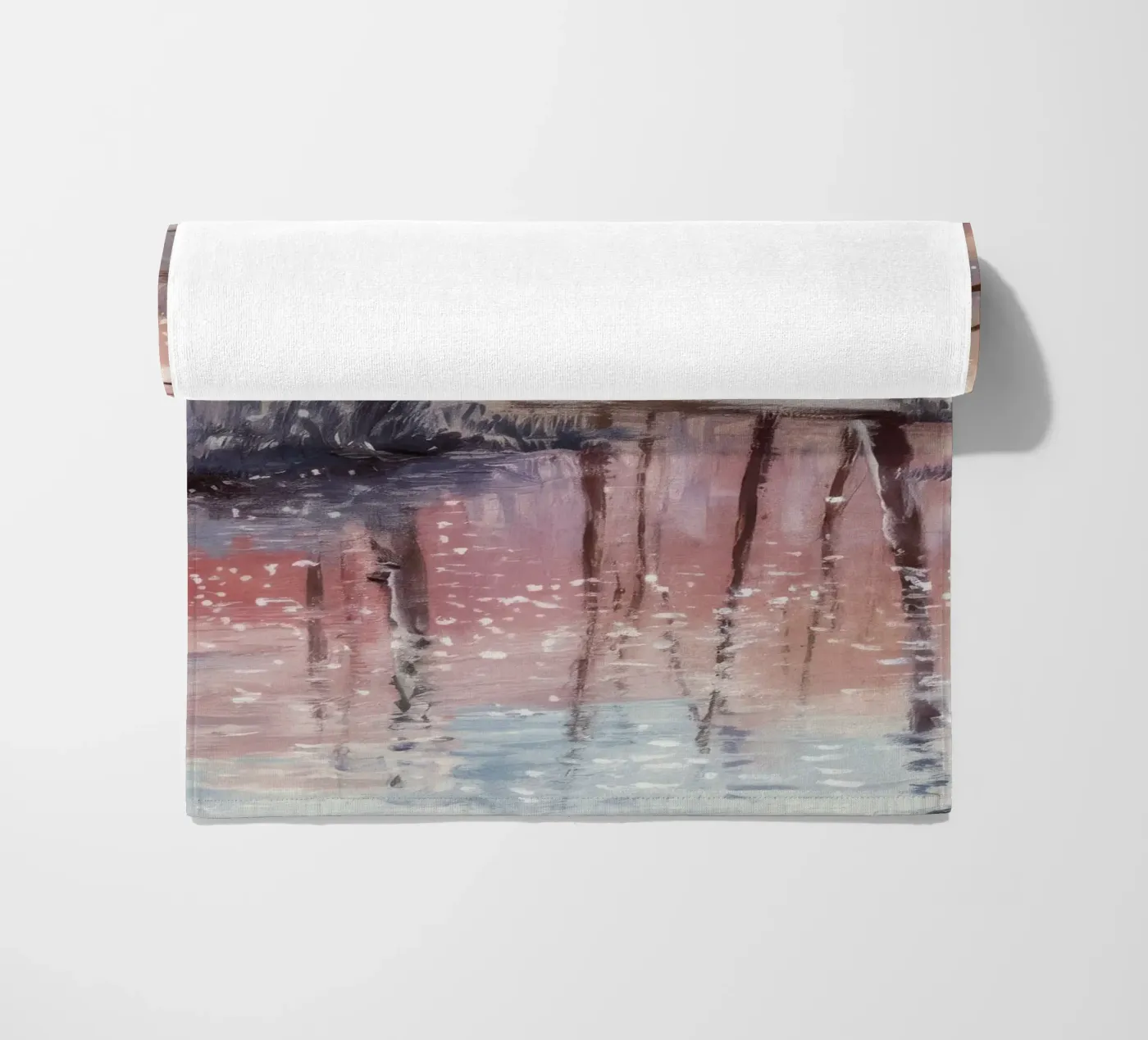 Winter Reflection Drift beach towel by Obisidian Brush