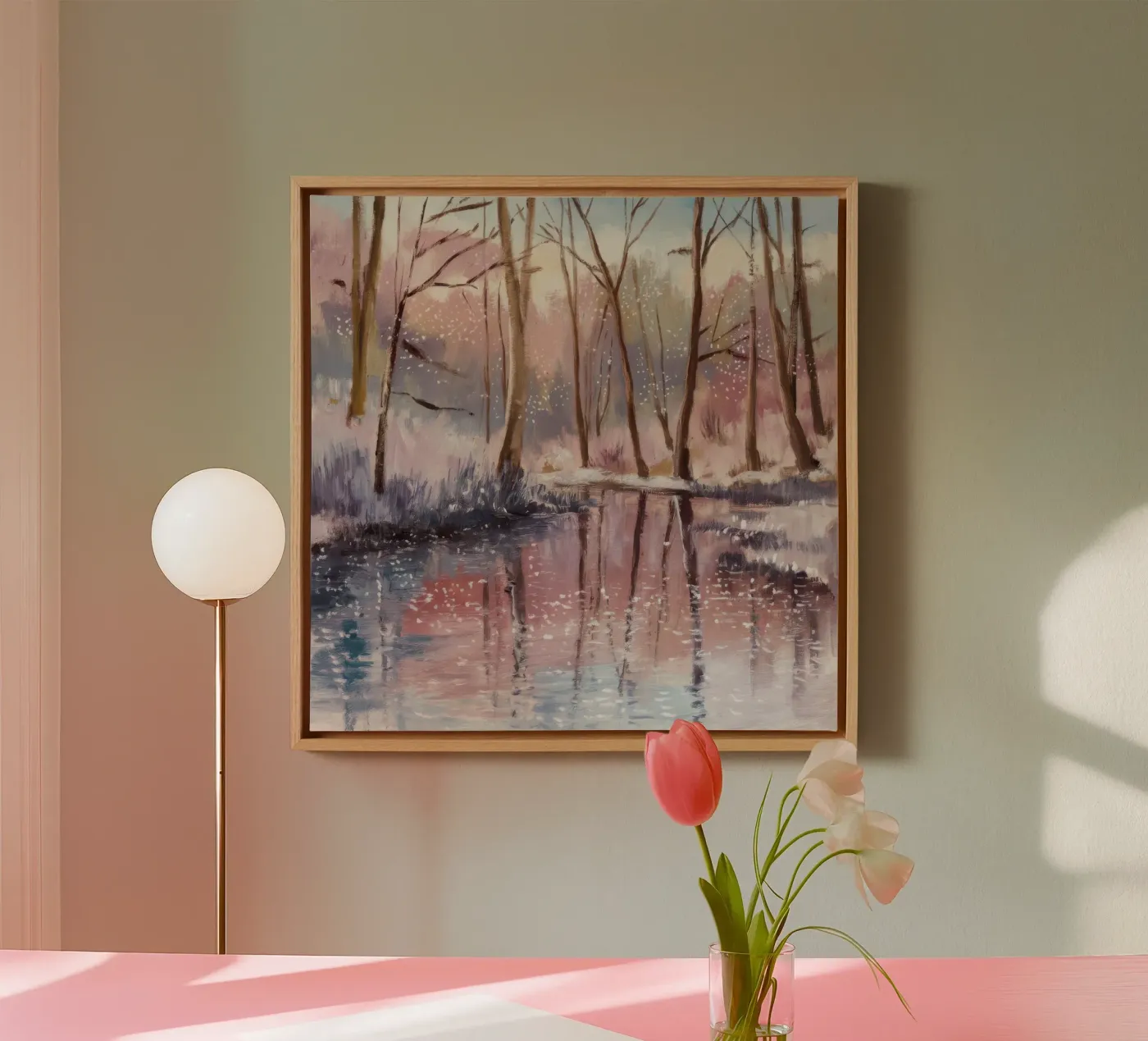 Winter Reflection Drift canvas by Obisidian Brush