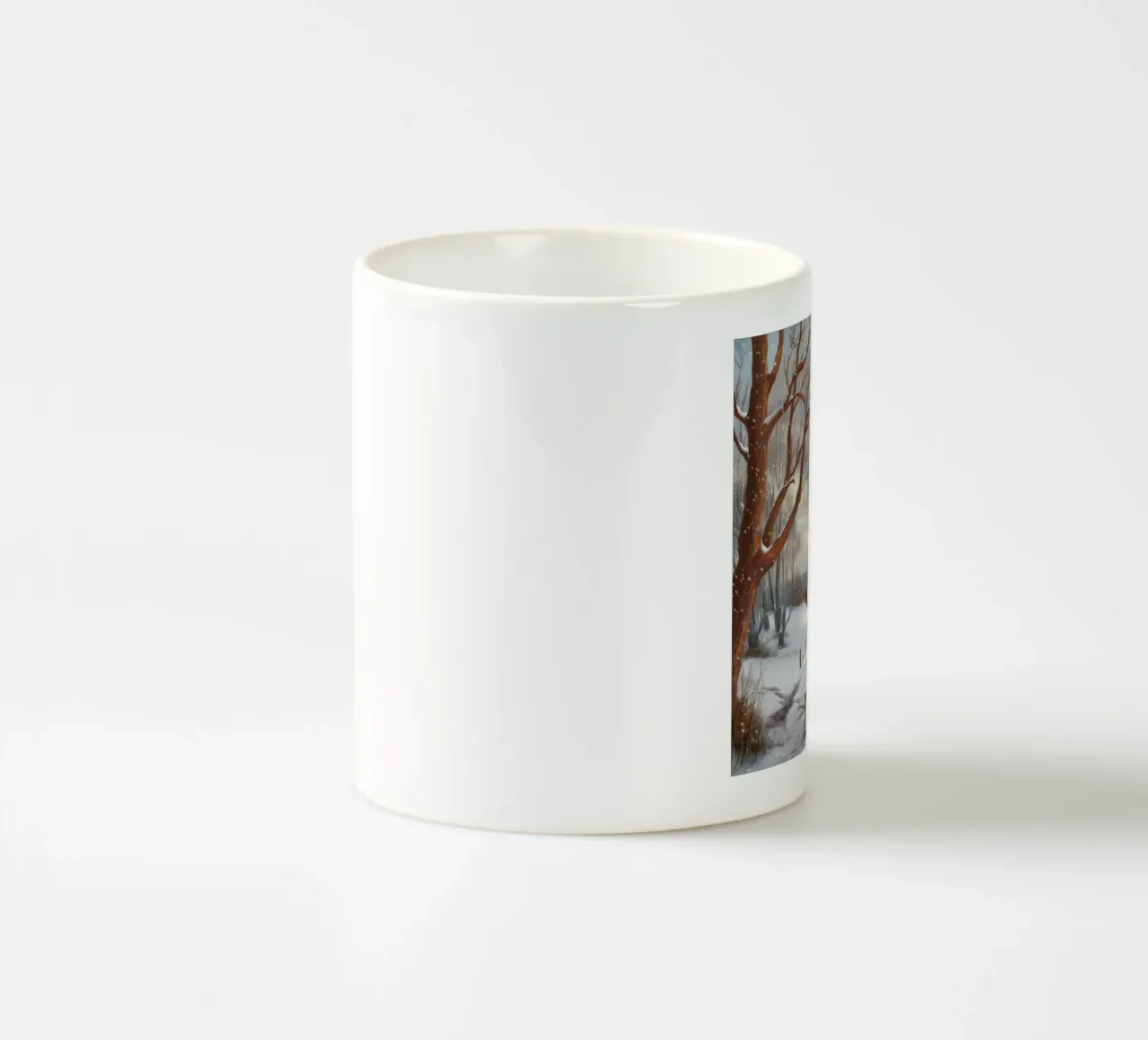 Sentiero della neve silenziosa tazza in ceramica da Obisidian Brush