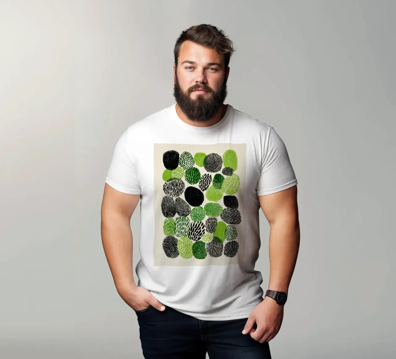 Abstract fingerprint botany | screen printing t-shirt by Autofocus