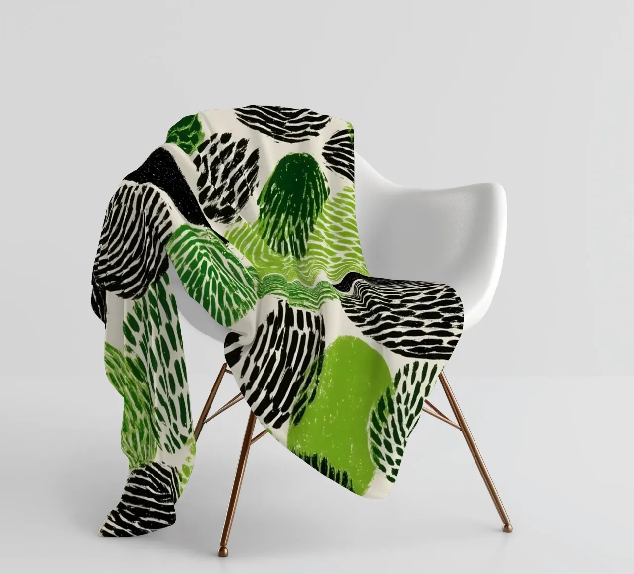 Abstract fingerprint botany | screen printing fleece blanket by Autofocus