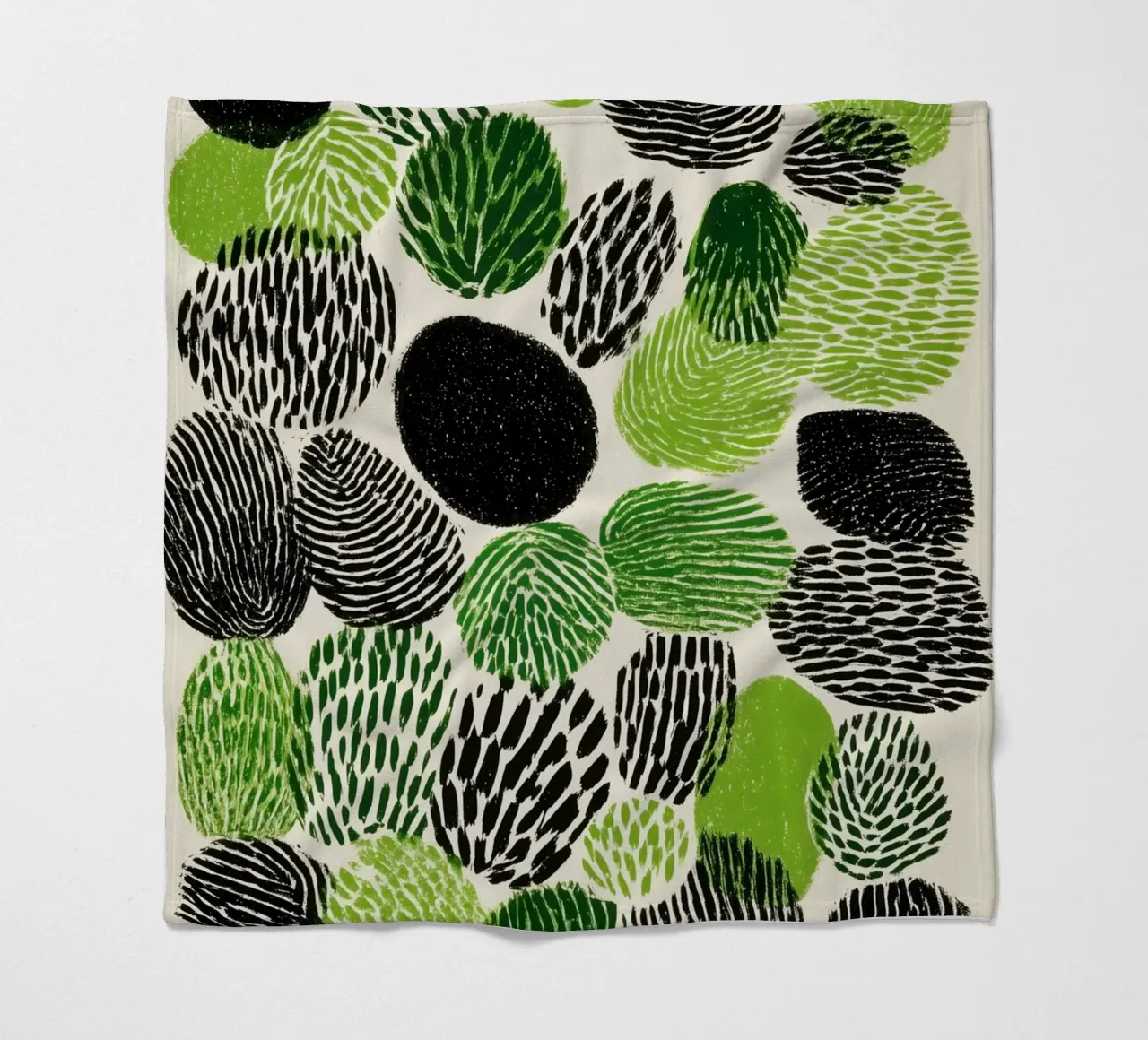 Abstract fingerprint botany | screen printing fleece blanket by Autofocus