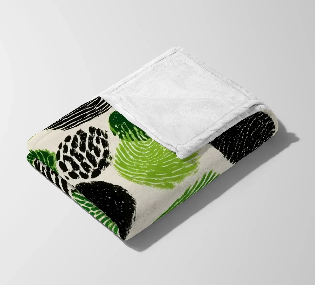Abstract fingerprint botany | screen printing fleece blanket by Autofocus