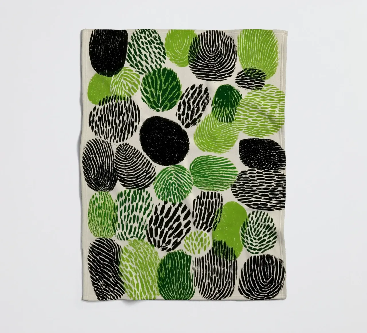 Abstract fingerprint botany | screen printing fleece blanket by Autofocus
