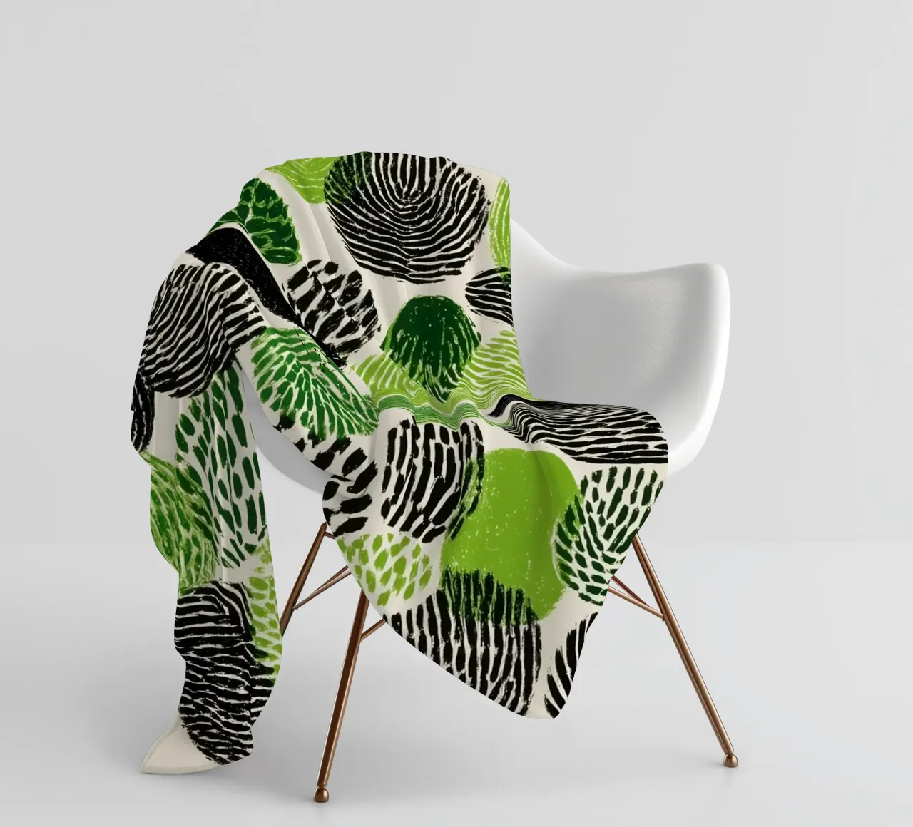 Abstract fingerprint botany | screen printing fleece blanket by Autofocus