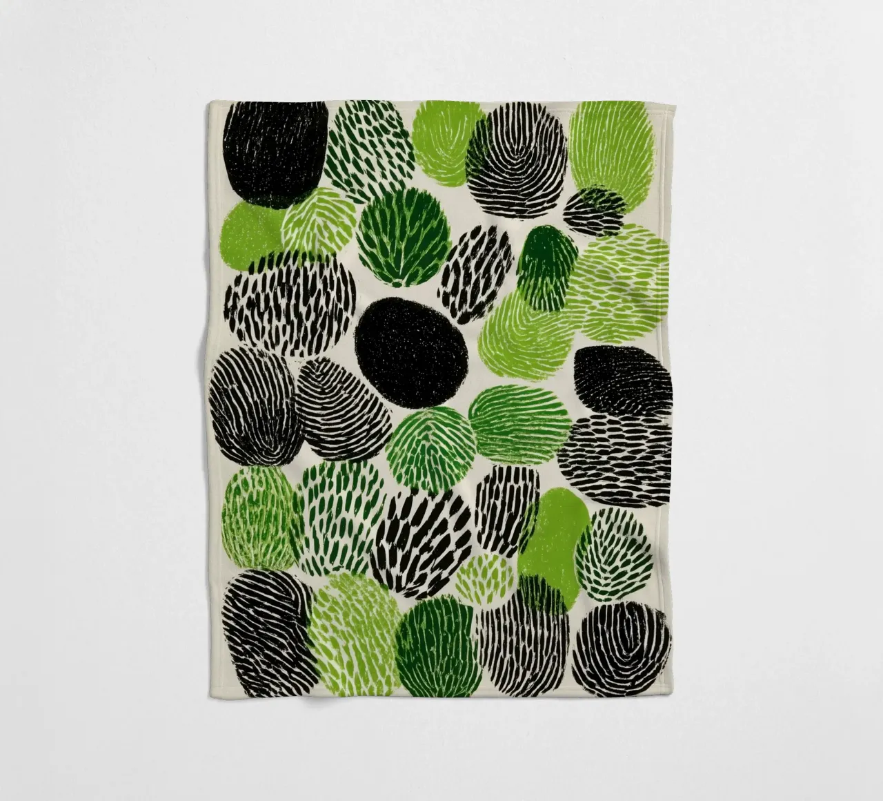 Abstract fingerprint botany | screen printing fleece blanket by Autofocus